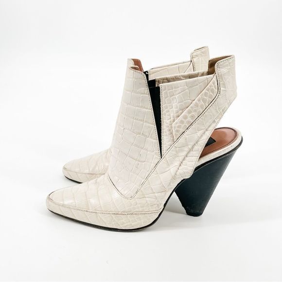 Derek Lam Shoes - RARE Derek Lam Tate Crocodile Leather Booties white, 7